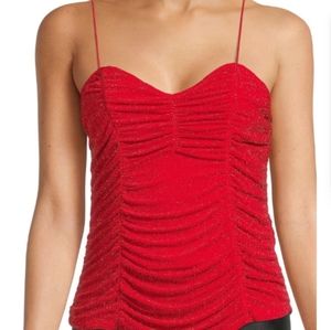 Rutched mesh glitter top